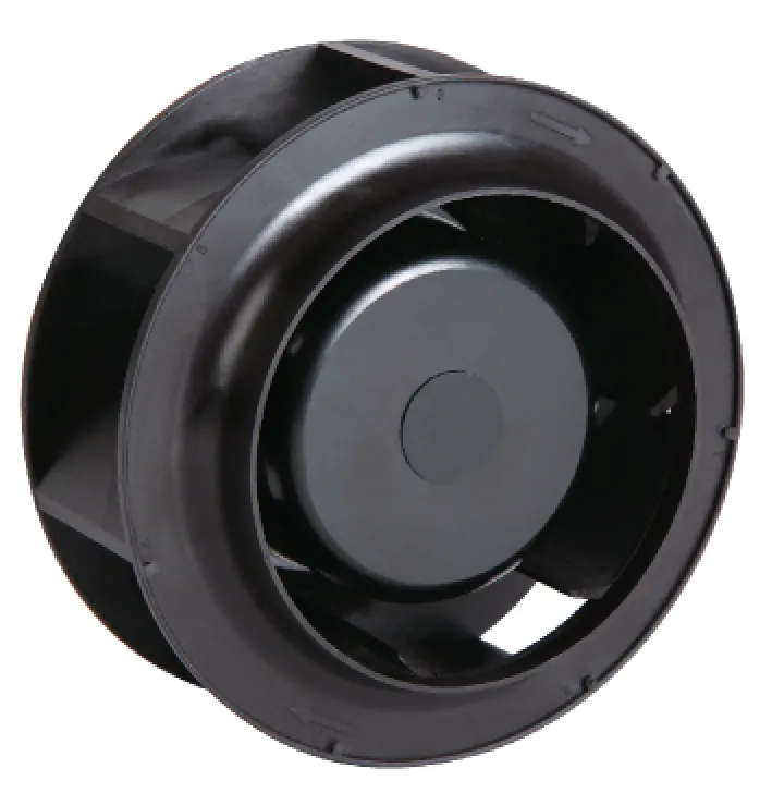 EC backward-curved centrifugal impeller with integrated external-rotor motor