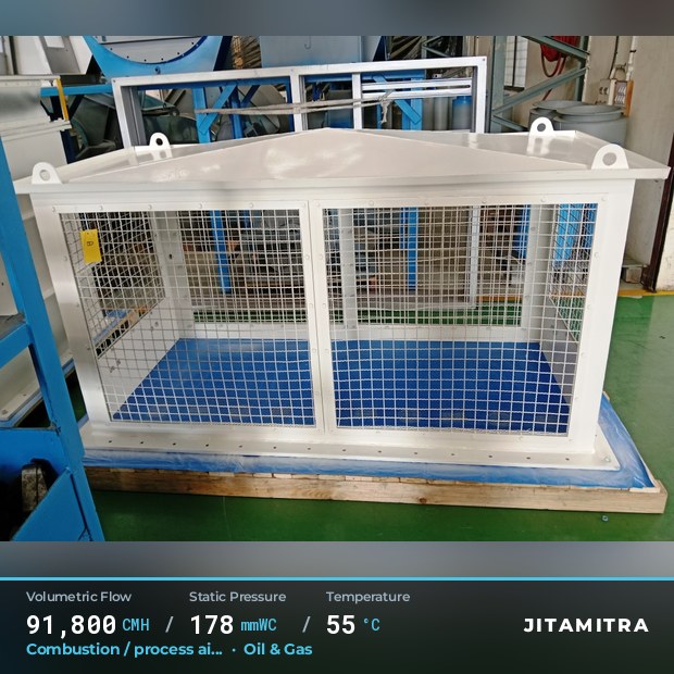 Bird or Vermin Screen built by Jitamitra for combustion and process air in oil and gas, 91,800 CMH at 178 mmWC and 55 °C