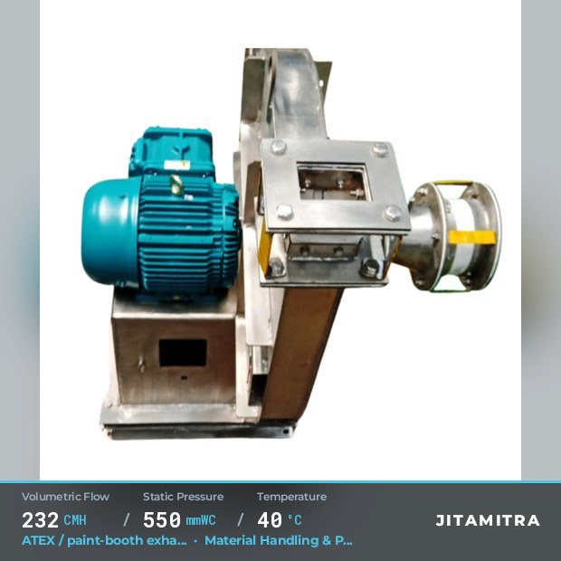 Jitamitra Material Handling & Pneumatic Conveying fan — real dispatched build