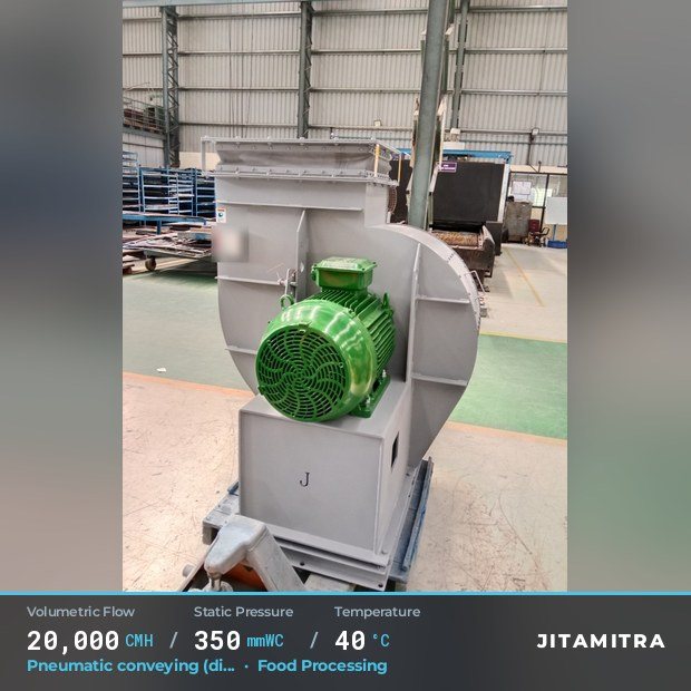 Jitamitra Food Processing fan — real dispatched build