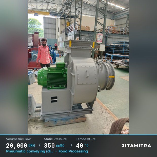 Jitamitra Food Processing fan — real dispatched build