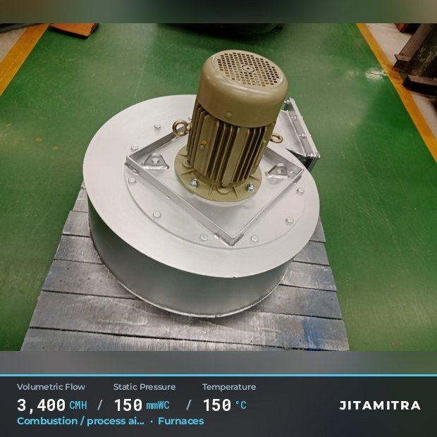 Jitamitra Furnaces fan — real dispatched build