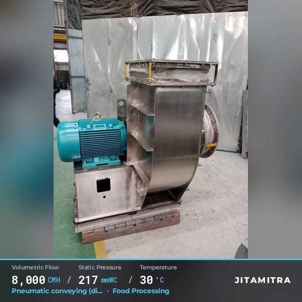 Jitamitra Food Processing fan — real dispatched build