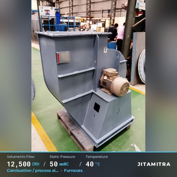 Jitamitra Furnaces fan — real dispatched build