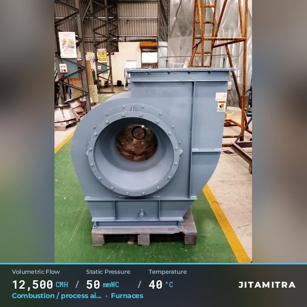 Jitamitra Furnaces fan — real dispatched build