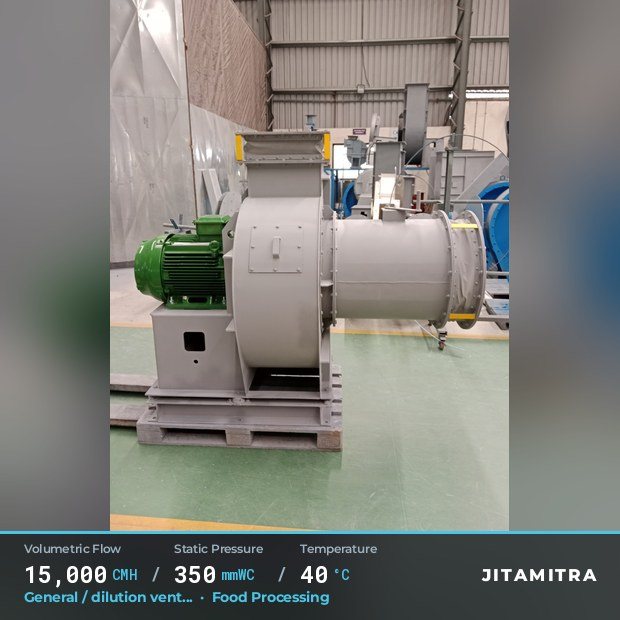Jitamitra Food Processing fan — real dispatched build