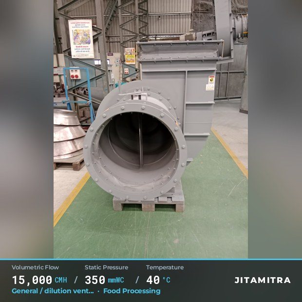 Jitamitra Food Processing fan — real dispatched build