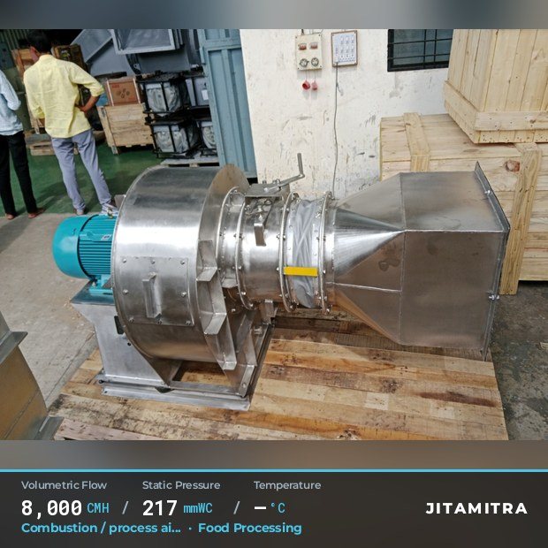 Jitamitra Food Processing fan — real dispatched build