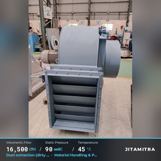 Jitamitra Material Handling & Pneumatic Conveying fan — real dispatched build