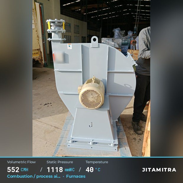 Jitamitra Furnaces fan — real dispatched build
