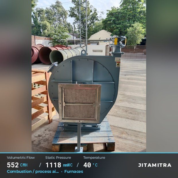 Jitamitra Furnaces fan — real dispatched build
