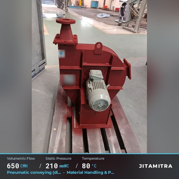 Jitamitra Material Handling & Pneumatic Conveying fan — real dispatched build