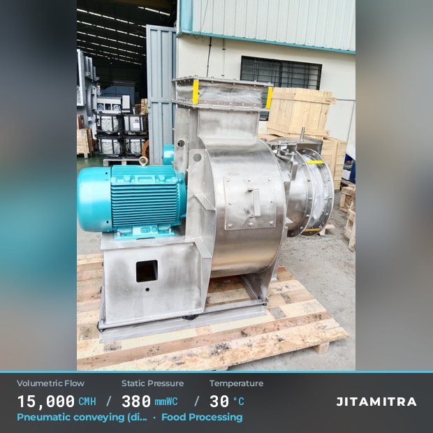 Jitamitra Food Processing fan — real dispatched build