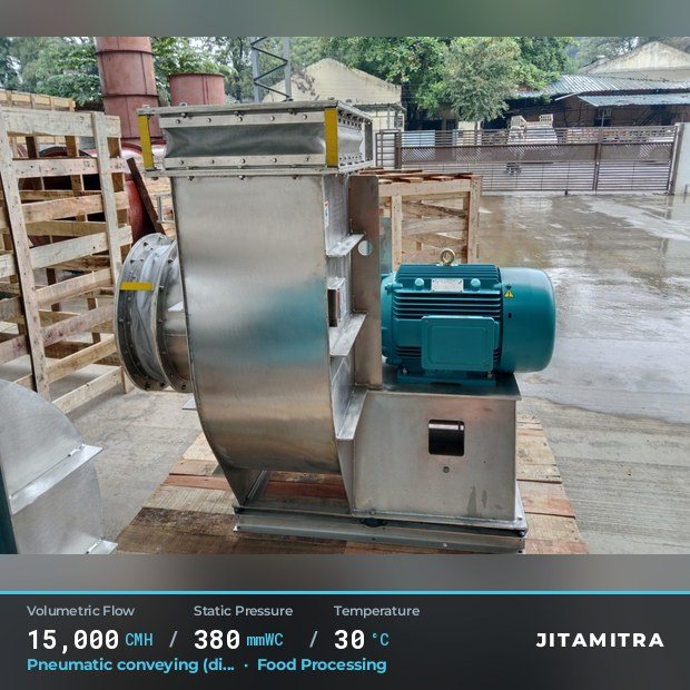 Jitamitra Food Processing fan — real dispatched build
