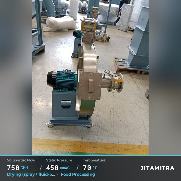 Jitamitra Food Processing fan — real dispatched build