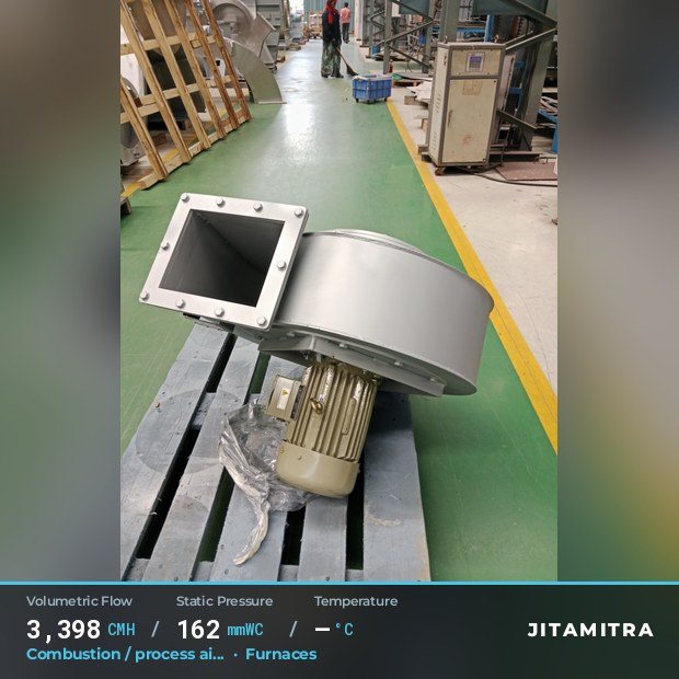 Jitamitra Furnaces fan — real dispatched build