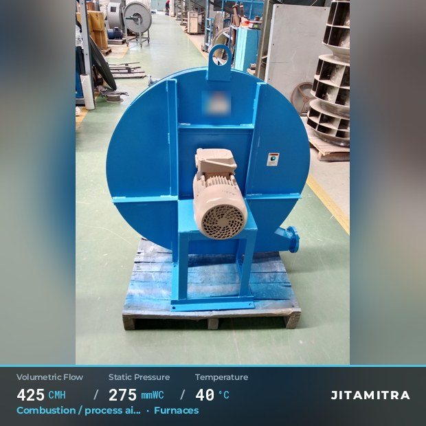 Jitamitra Furnaces fan — real dispatched build