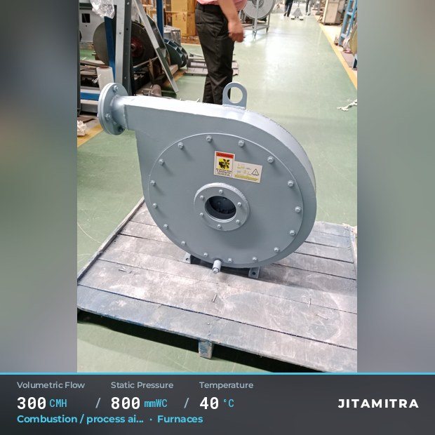 Jitamitra Furnaces fan — real dispatched build