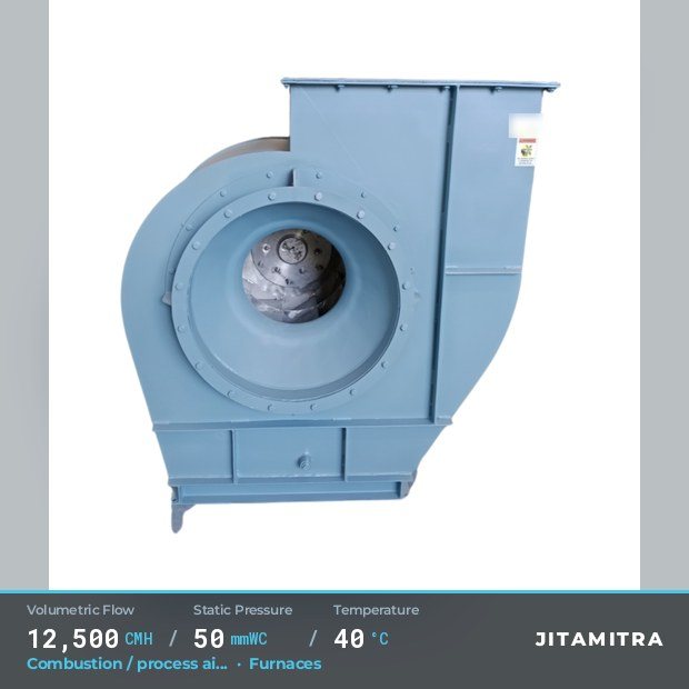 Jitamitra Furnaces fan — real dispatched build