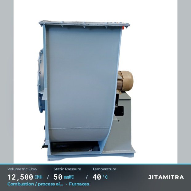 Jitamitra Furnaces fan — real dispatched build