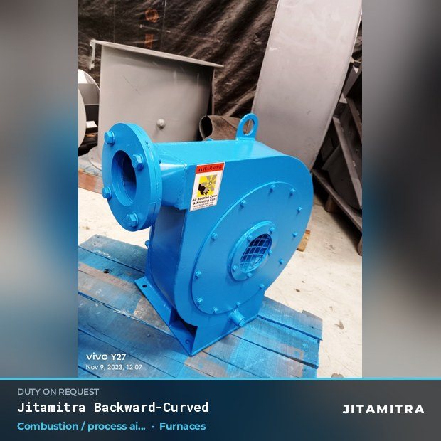 Jitamitra Furnaces fan — real dispatched build