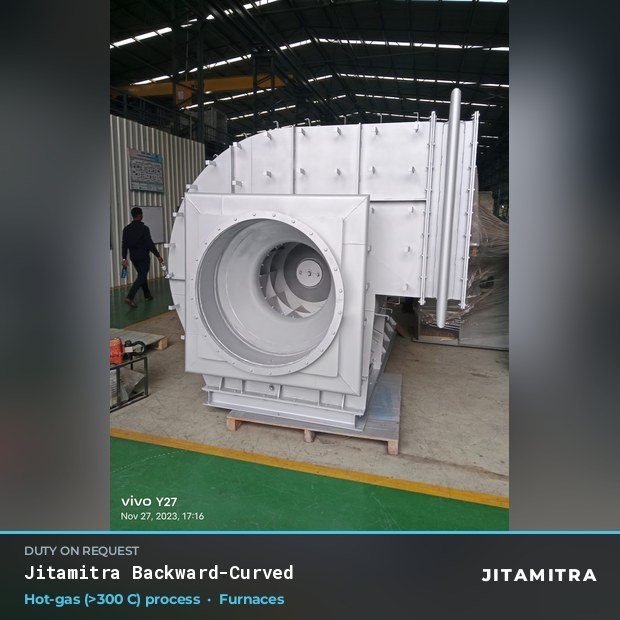 Jitamitra Furnaces fan — real dispatched build