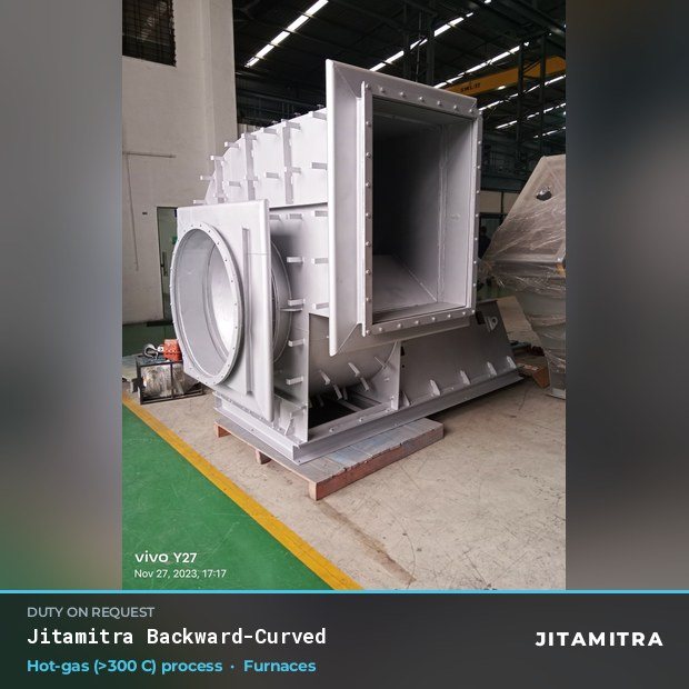 Jitamitra Furnaces fan — real dispatched build