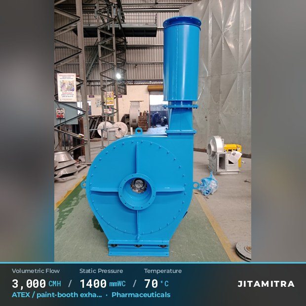 Jitamitra Paint-booth fan — real dispatched build