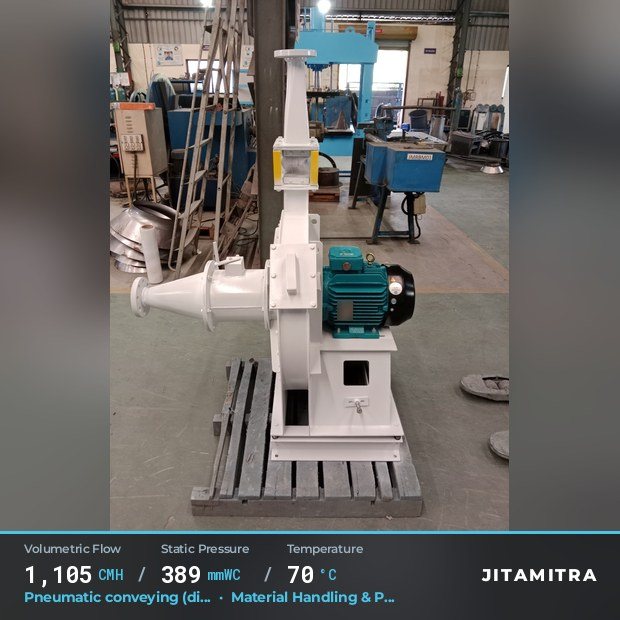 Jitamitra Pneumatic conveying fan — real dispatched build