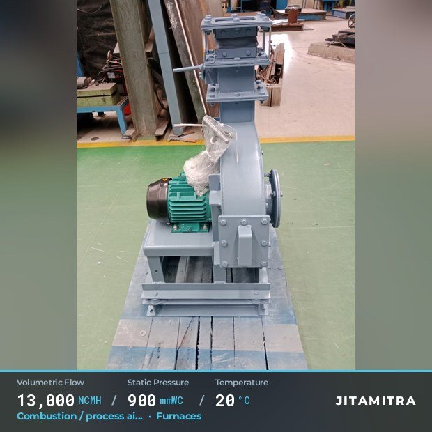 Jitamitra Furnaces fan — real dispatched build