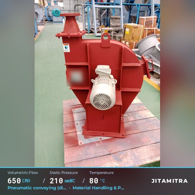 Jitamitra Material Handling & Pneumatic Conveying fan — real dispatched build