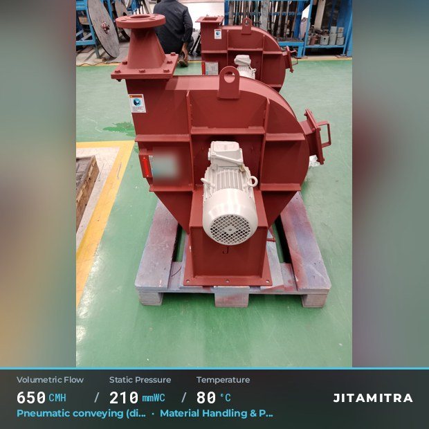 Jitamitra Material Handling & Pneumatic Conveying fan — real dispatched build