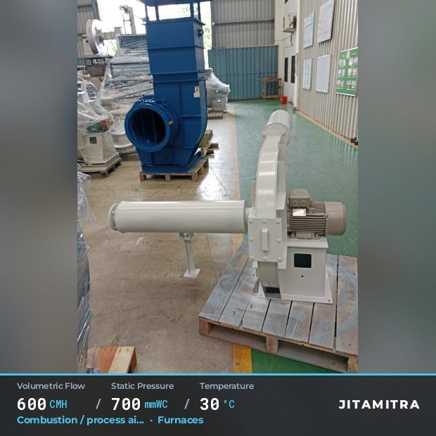 Jitamitra Furnaces fan — real dispatched build