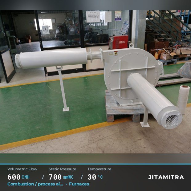 Jitamitra Furnaces fan — real dispatched build