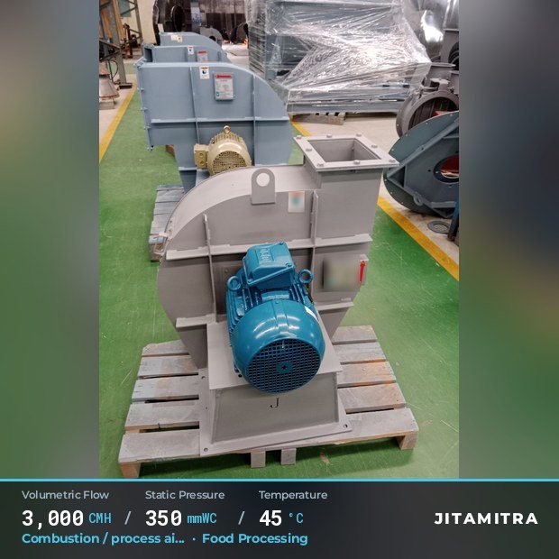 Jitamitra Food Processing fan — real dispatched build