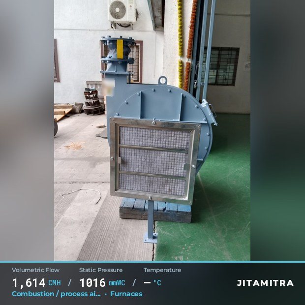 Jitamitra Furnaces fan — real dispatched build