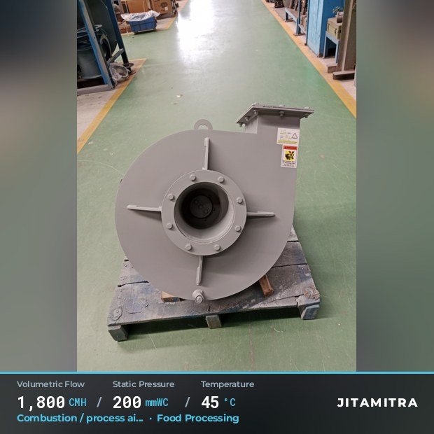 Jitamitra Food Processing fan — real dispatched build