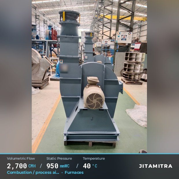 Jitamitra Furnaces fan — real dispatched build