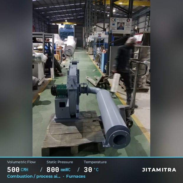 Jitamitra Furnaces fan — real dispatched build