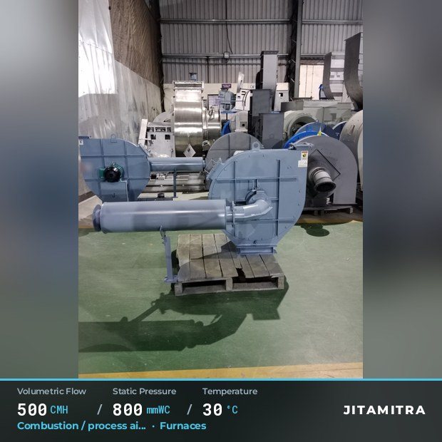 Jitamitra Furnaces fan — real dispatched build