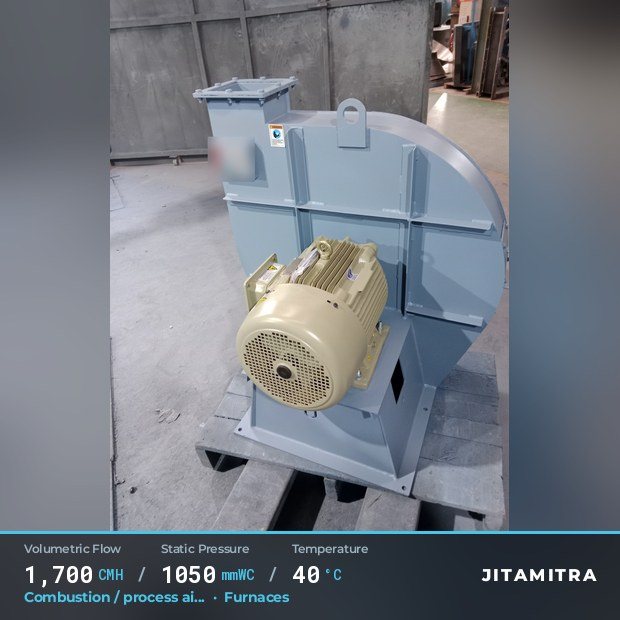 Jitamitra Furnaces fan — real dispatched build