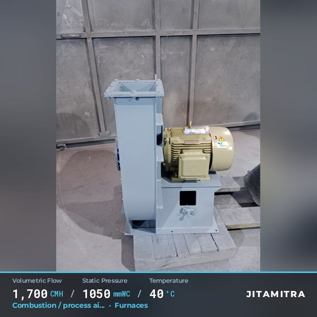 Jitamitra Furnaces fan — real dispatched build