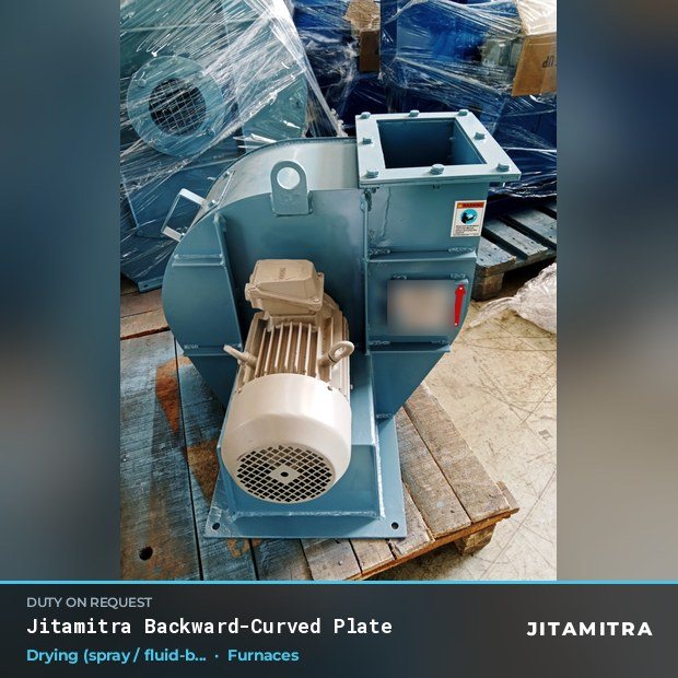 Jitamitra Furnaces fan — real dispatched build