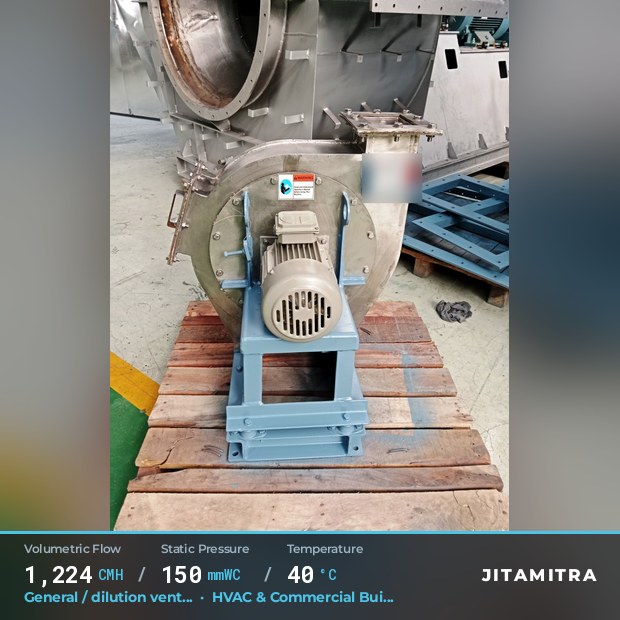 Jitamitra Backward-Curved Plate — real dispatched build