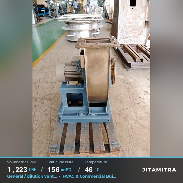 Jitamitra Backward-Curved Plate — real dispatched build