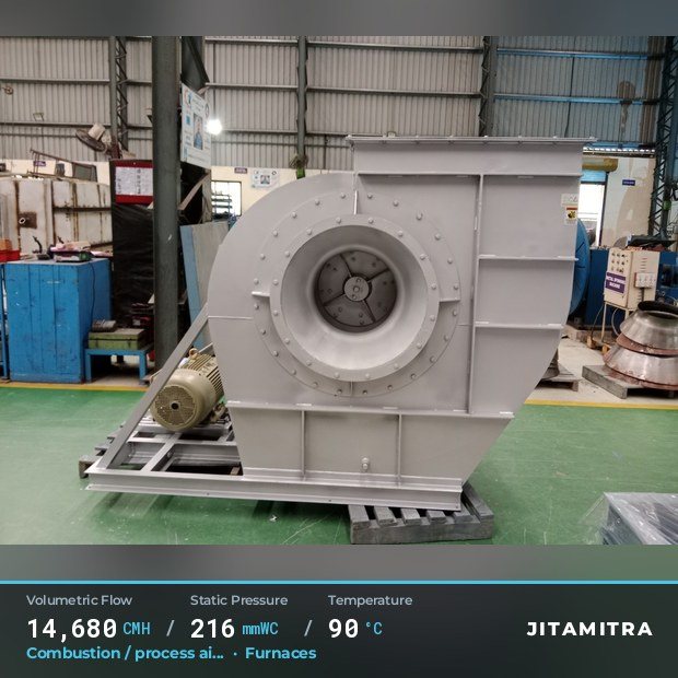 Jitamitra Furnaces fan — real dispatched build