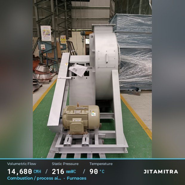 Jitamitra Furnaces fan — real dispatched build