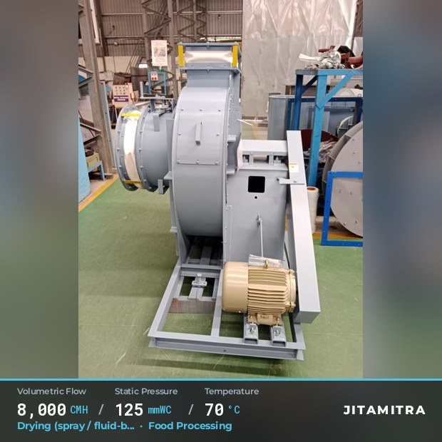 Jitamitra Food Processing fan — real dispatched build