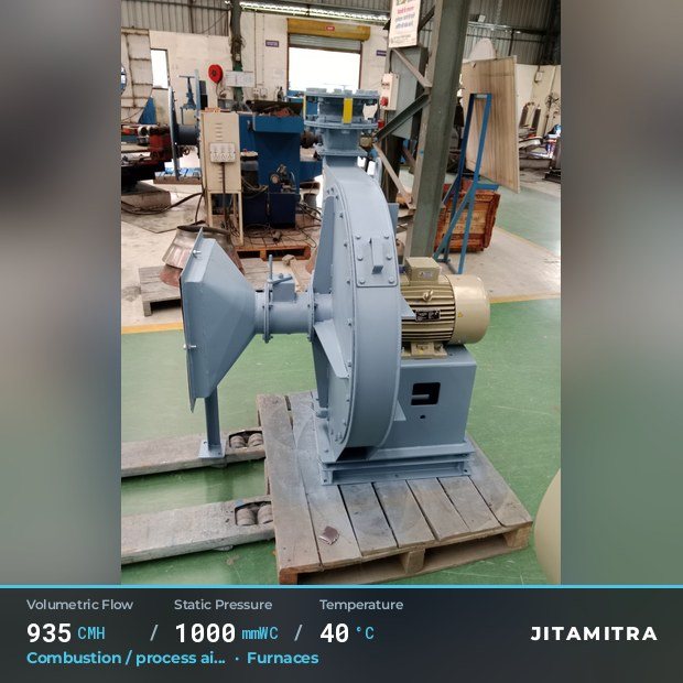 Jitamitra Furnaces fan — real dispatched build