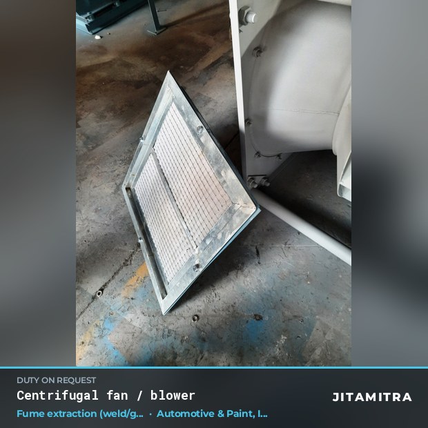 Centrifugal fan built by Jitamitra for weld and furnace fume extraction in automotive paint shops